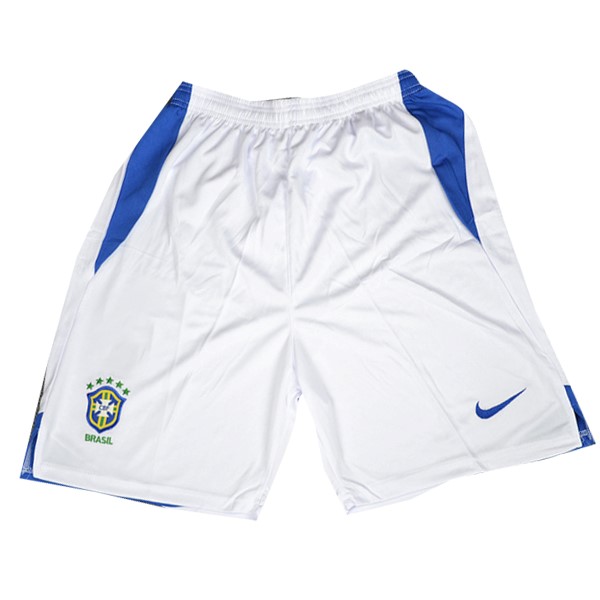 Pantalones Brasil Replica Segunda Ropa Retro 2002 Blanco